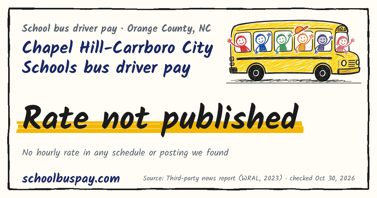 Chapel Hill-Carrboro City Schools bus driver pay Rate not published — schoolbuspay.com