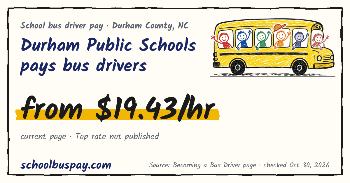 Durham Public Schools pays bus drivers from $19.43/hr — schoolbuspay.com