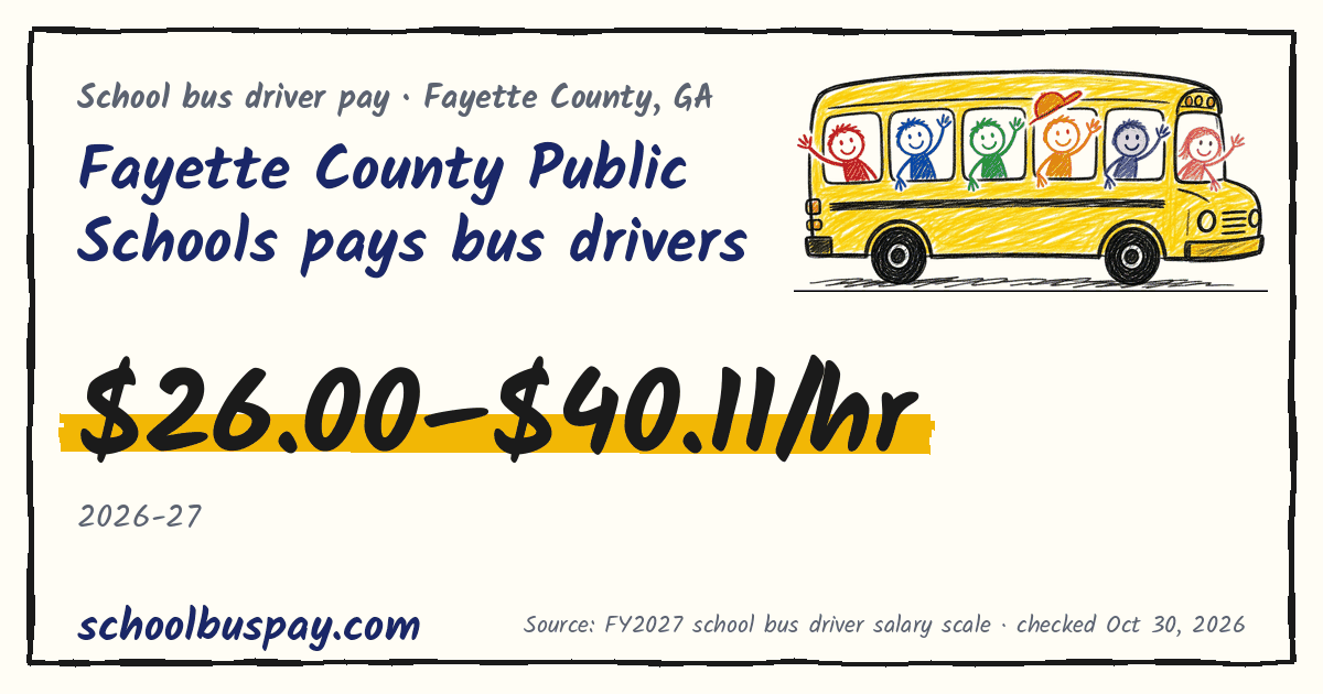 Fayette County Public Schools pays bus drivers $26.00–$40.11/hr — schoolbuspay.com