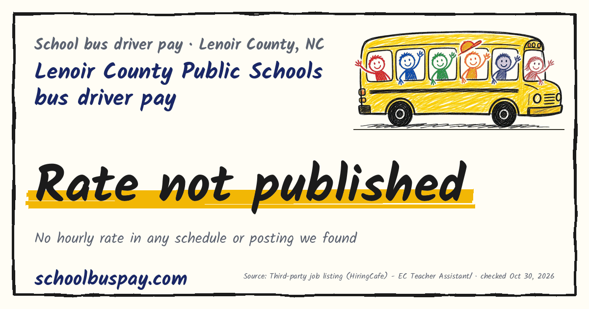 Lenoir County Public Schools bus driver pay Rate not published — schoolbuspay.com