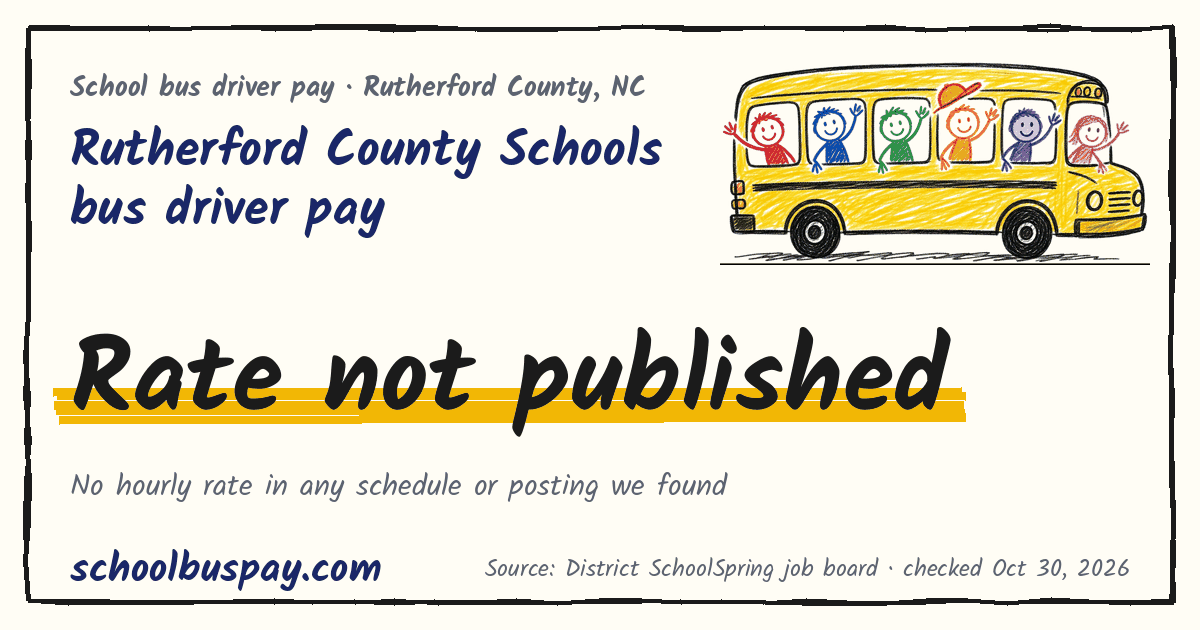 Rutherford County Schools bus driver pay Rate not published — schoolbuspay.com