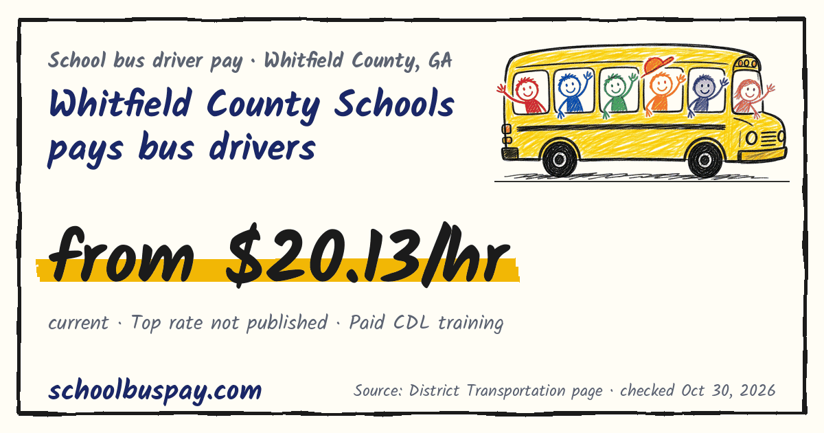 Whitfield County Schools pays bus drivers from $20.13/hr — schoolbuspay.com